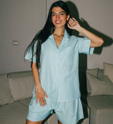 Striped  Baby Blue Pyjama Short